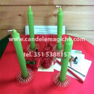 kit con candele verdi per rito degli sposi