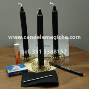 tre candele nere per il rito con la runa ior