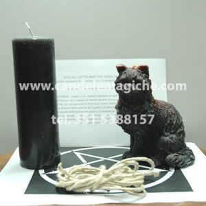 candela a forma di gatto per svolgere il rito del gatto nero